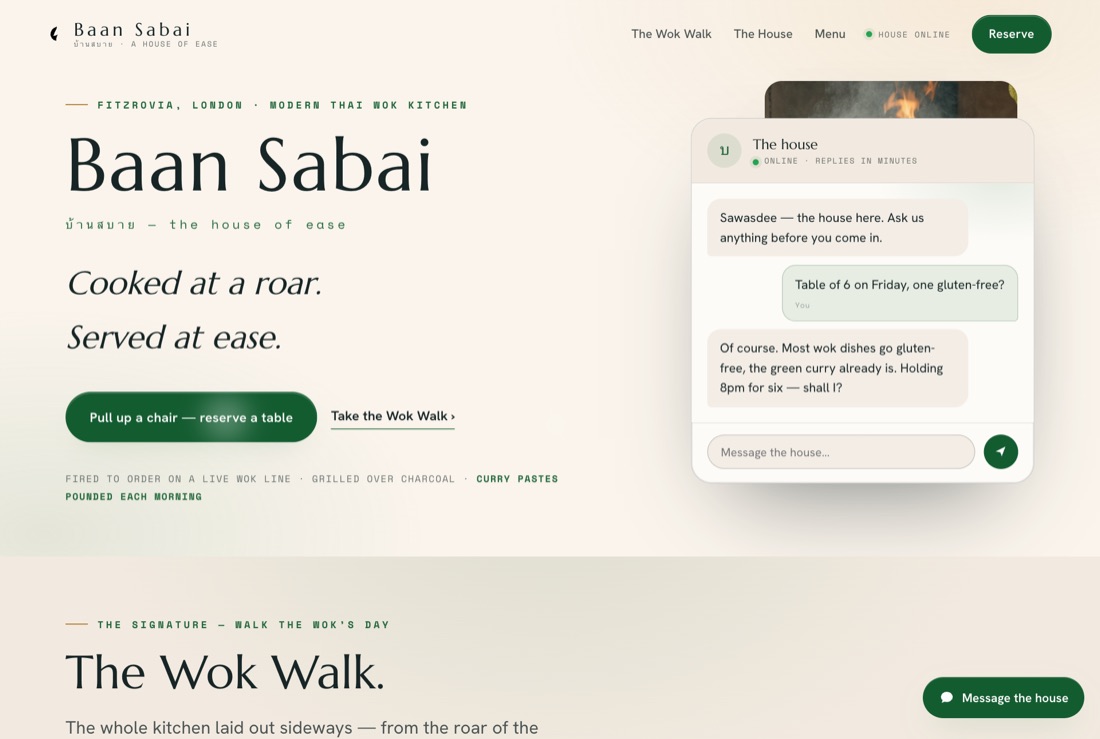 Baan Sabai — example website preview