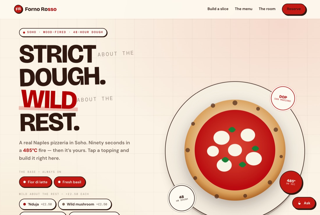 Forno Rosso — example website preview