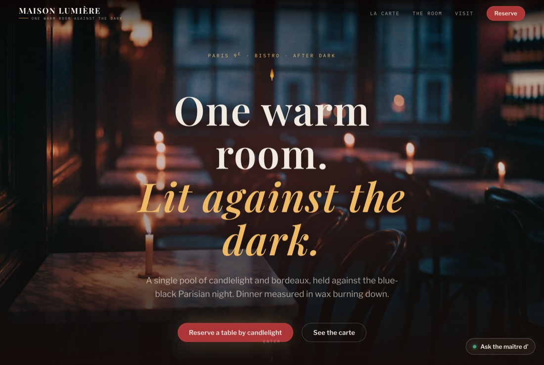 Maison Lumière — example website preview