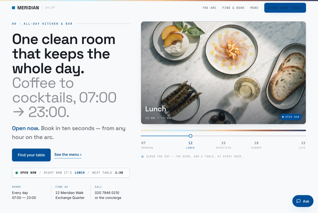 Meridian — example website preview