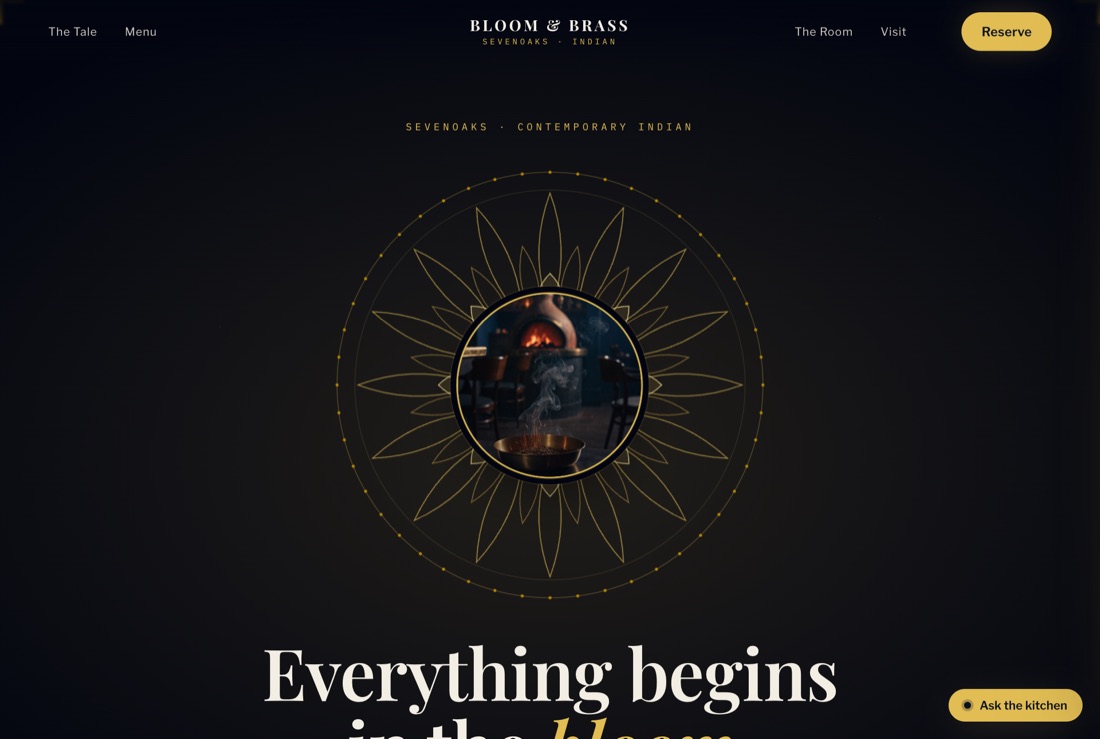 Bloom & Brass — example website preview